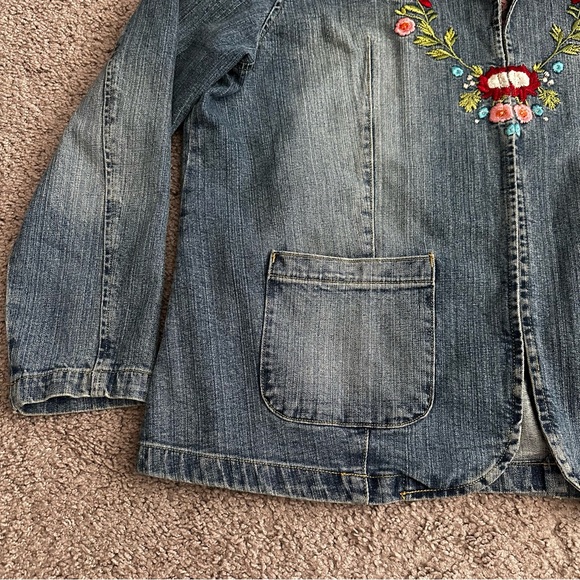Denim 24/7 Jean Jacket Floral Embroidered Womens 20W - Picture 4 of 15